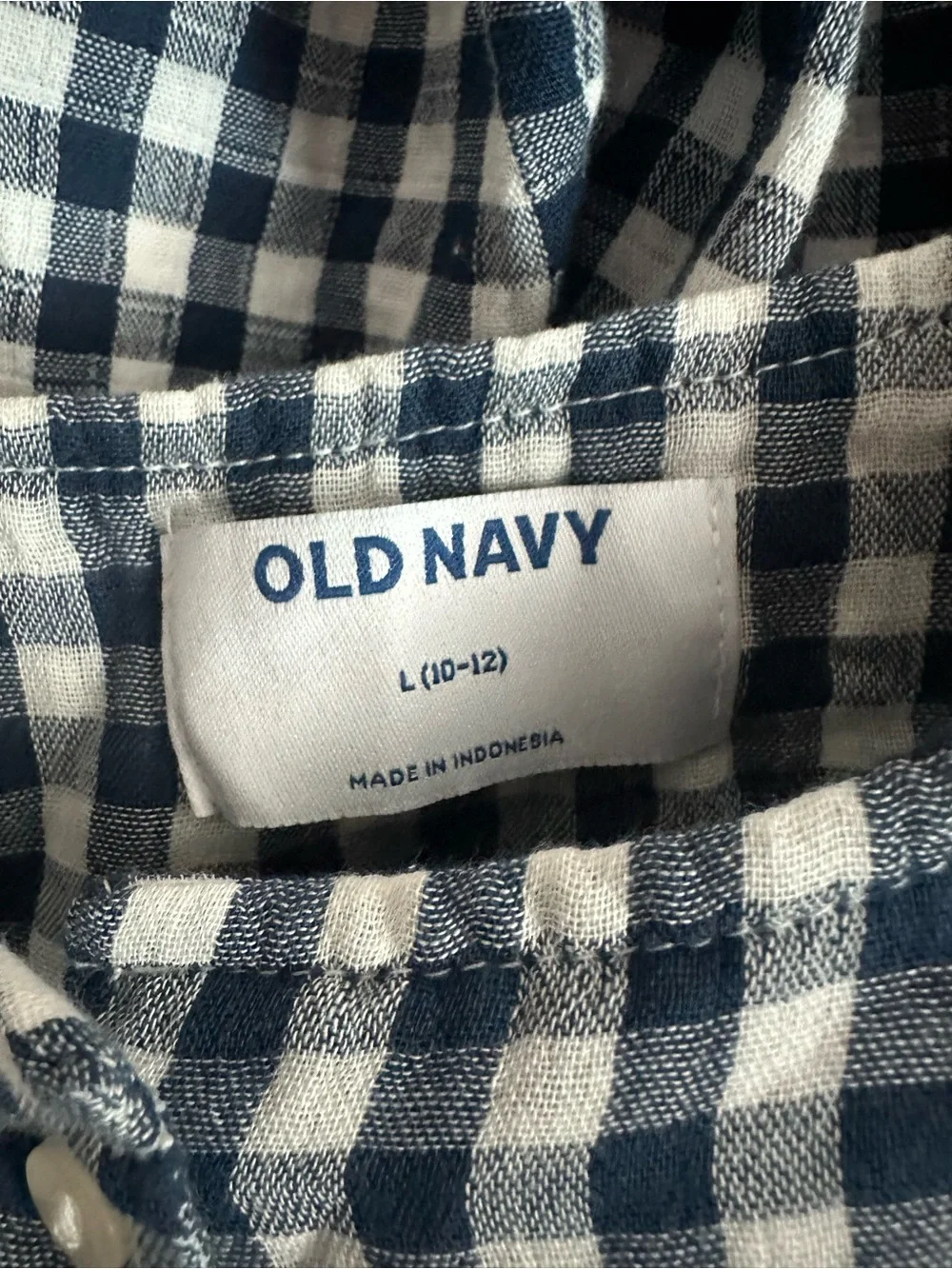 Old Navy Girls Navy & White Gingham Tank Top and Shorts Set
